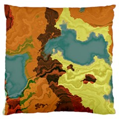 Map Geography World Yellow Large Flano Cushion Case (two Sides)