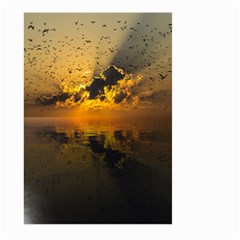 Sunset Reflection Birds Clouds Sky Large Garden Flag (two Sides) by HermanTelo