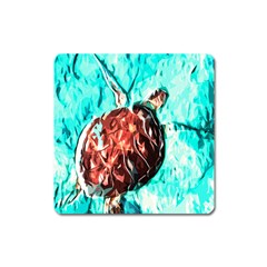 Tortoise Marine Animal Shell Sea Square Magnet by HermanTelo