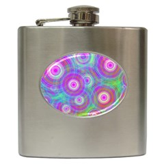 Circle Colorful Pattern Background Hip Flask (6 Oz) by HermanTelo