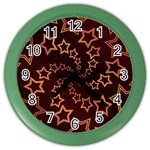 Gold Stars Spiral Chic Color Wall Clock Front