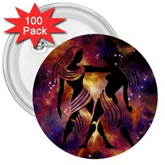 Zodiac Horoscope Astrology 3  Buttons (100 Pack)  by HermanTelo