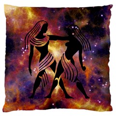 Zodiac Horoscope Astrology Large Flano Cushion Case (two Sides) by HermanTelo