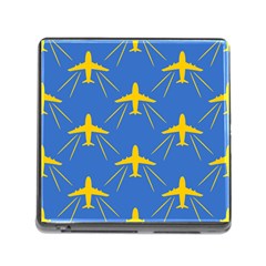Aircraft Texture Blue Yellow Memory Card Reader (square 5 Slot) by HermanTelo