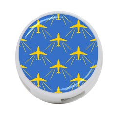 Aircraft Texture Blue Yellow 4-port Usb Hub (one Side) by HermanTelo