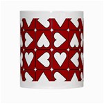 Graphic Heart Pattern Red White White Mugs Center