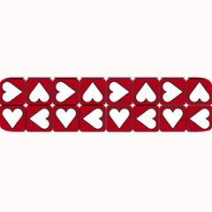 Graphic Heart Pattern Red White Large Bar Mats by HermanTelo