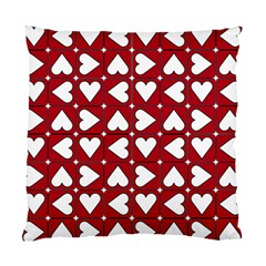 Graphic Heart Pattern Red White Standard Cushion Case (one Side) by HermanTelo