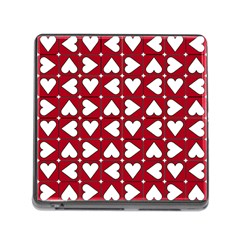 Graphic Heart Pattern Red White Memory Card Reader (square 5 Slot) by HermanTelo