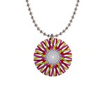 Sun Abstract Mandala 1  Button Necklace Front