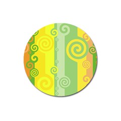 Ring Kringel Background Abstract Yellow Magnet 3  (round) by HermanTelo