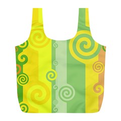 Ring Kringel Background Abstract Yellow Full Print Recycle Bag (l)