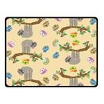 Sloth Neutral Color Cute Cartoon Double Sided Fleece Blanket (Small)  45 x34  Blanket Front