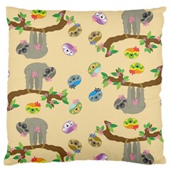 Sloth Neutral Color Cute Cartoon Standard Flano Cushion Case (one Side)