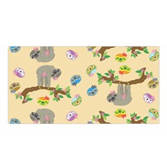 Sloth Neutral Color Cute Cartoon Satin Shawl by HermanTelo