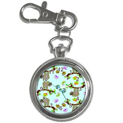 Sloth Aqua Blue Cute Cartoon Tile Green Key Chain Watches by HermanTelo