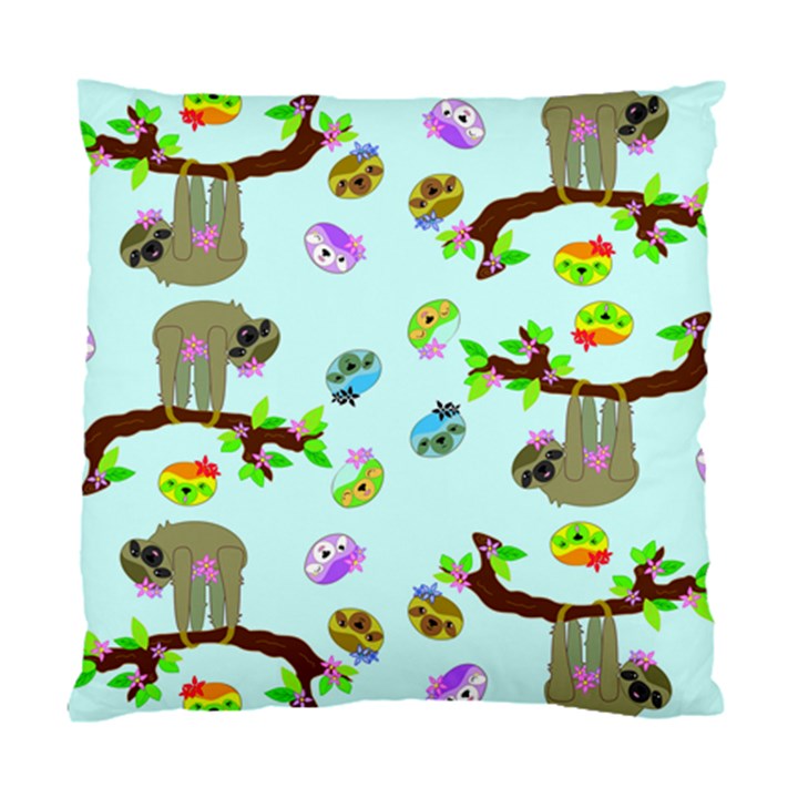 Sloth Aqua Blue Cute Cartoon Tile Green Standard Cushion Case (Two Sides)