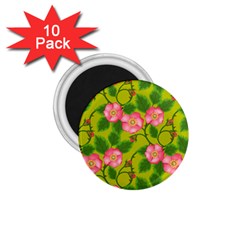 Roses Flowers Pattern Bud Pink 1 75  Magnets (10 Pack)  by HermanTelo