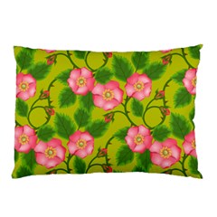 Roses Flowers Pattern Bud Pink Pillow Case by HermanTelo