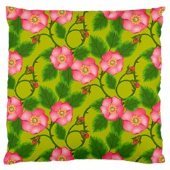 Roses Flowers Pattern Bud Pink Large Cushion Case (two Sides) by HermanTelo