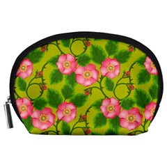Roses Flowers Pattern Bud Pink Accessory Pouch (large)
