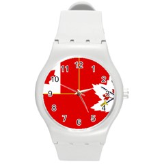 Flag Of The Canadian Army Round Plastic Sport Watch (m) by abbeyz71