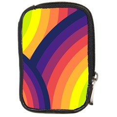 Background Rainbow Colors Colorful Compact Camera Leather Case by Pakrebo