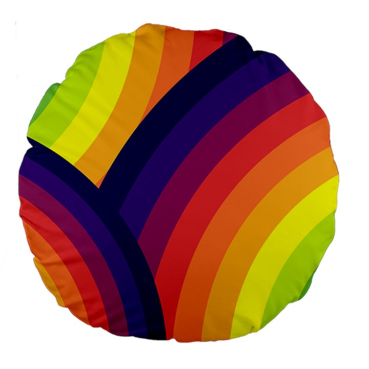 Background Rainbow Colors Colorful Large 18  Premium Round Cushions