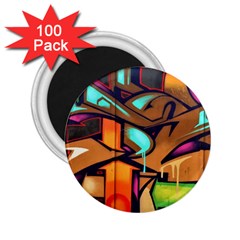 Graffiti Mural Street Art Wall Art 2.25  Magnets (100 pack) 