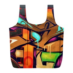 Graffiti Mural Street Art Wall Art Full Print Recycle Bag (l) by Pakrebo