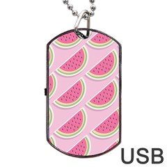 Melons Pattern Food Fruits Melon Dog Tag Usb Flash (two Sides) by Pakrebo