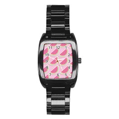 Melons Pattern Food Fruits Melon Stainless Steel Barrel Watch by Pakrebo