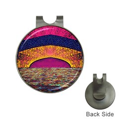 Abstract Sunrise Ocean Sunset Sky Hat Clips With Golf Markers by Pakrebo