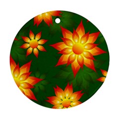 Flower Pattern Floral Non Seamless Ornament (round)