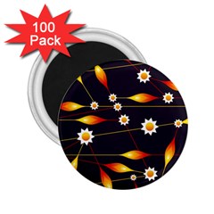 Flower Buds Floral Background 2 25  Magnets (100 Pack)  by Pakrebo