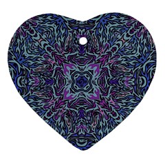 Pattern Fire Purple Repeating Ornament (heart) by Pakrebo