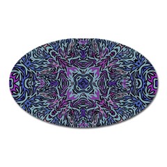 Pattern Fire Purple Repeating Oval Magnet by Pakrebo