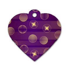 Background Purple Lines Decorative Dog Tag Heart (one Side) by Pakrebo