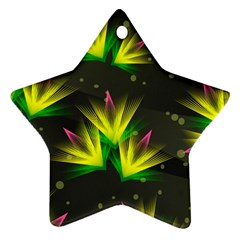 Background Floral Abstract Lines Star Ornament (two Sides) by Pakrebo