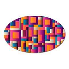 Abstract Background Geometry Blocks Oval Magnet