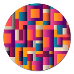 Abstract Background Geometry Blocks Magnet 5  (round) by Alisyart