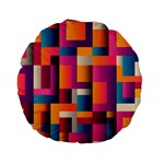 Abstract Background Geometry Blocks Standard 15  Premium Round Cushions Front