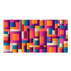 Abstract Background Geometry Blocks Satin Shawl