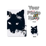 Cat Nature Design Animal Skin Black Playing Cards Double Sided (Mini) Front - Spade6