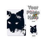 Cat Nature Design Animal Skin Black Playing Cards Double Sided (Mini) Front - Spade7