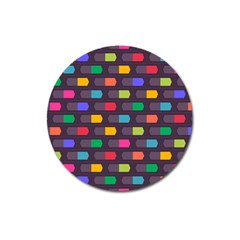 Background Colorful Geometric Magnet 3  (round) by HermanTelo