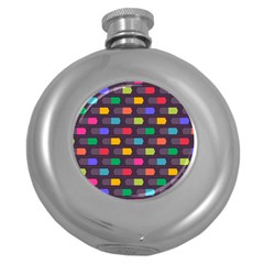 Background Colorful Geometric Round Hip Flask (5 Oz) by HermanTelo