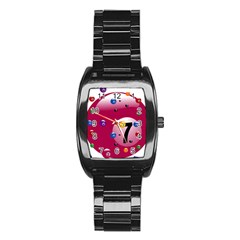 Billiard Ball Ball Game Pink Stainless Steel Barrel Watch by HermanTelo