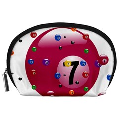 Billiard Ball Ball Game Pink Accessory Pouch (large)