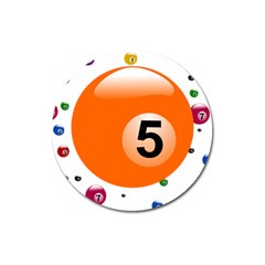 Billiard Ball Ball Game Pink Orange Magnet 3  (round) by HermanTelo